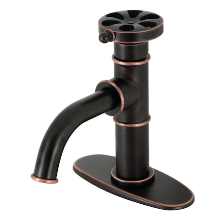 Kingston Brass KSD282RXNB Single-Handle Bathroom Faucet with Push Pop-Up, Naples Bronze KSD282RXNB